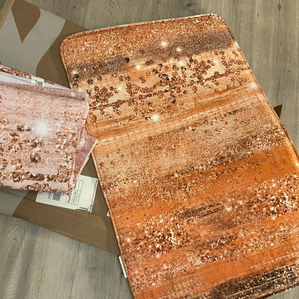 Zazzle Copper Brush Stroke Bath Towels and Bath Mat